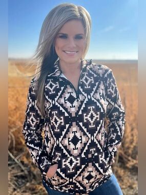 NWT Sterling Kreek Aztec Quarter-Zip Women's Top